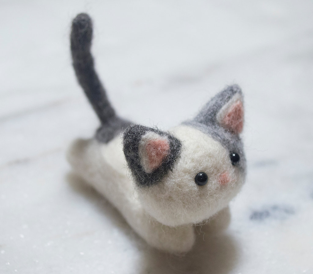 Needle Felting Cat Kit. Felting Wool. Felt Craft Activity. Kitten